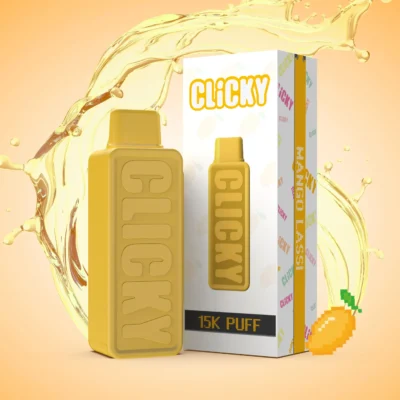 Disposable Mango Lassi vape pod featuring a tropical blend of mango, yogurt, and cardamom with a refreshing, creamy design.