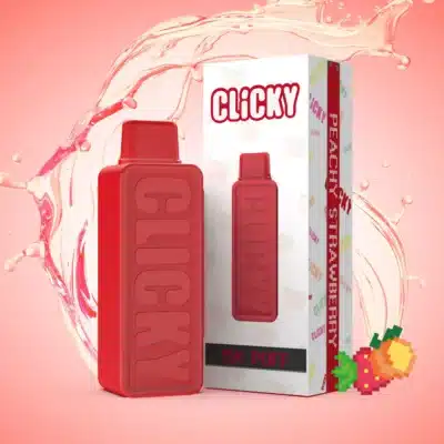 Peachy Strawberry 15000 disposable vape pod. This expertly crafted blend combines the vibrant sweetness of ripe strawberries with the smooth, luscious flavor of fresh peaches, delivering a refreshingly balanced and fruity experience with every puff. A perfect burst of flavor that will transport your taste buds to a sun-drenched orchard