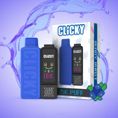Pod vape boleh dicas semula Berry Burst yang menampilkan campuran strawberi, beri biru dan raspberi yang bertenaga untuk rasa buah-buahan yang manis dan masam.