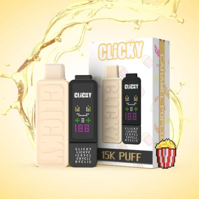 Caramel Popcorn rechargeable vape pod device featuring a blend of buttery popcorn and smooth caramel for a warm, nostalgic flavor.